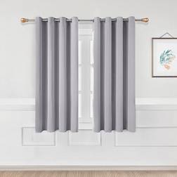 Living and Home Grey Grommet Top Blackout Curtain Set 117 cm