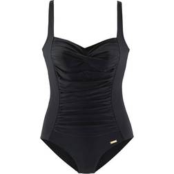 Lascana Adjustable Straps Gathered Swimsuit - Black