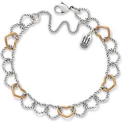 James Avery Twisted Wire Connected Hearts Charm Bracelet - Gold/Silver