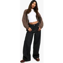 boohoo Basics Wide Leg Jeans - Black