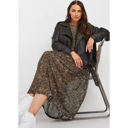 Yours Gesmoktes Kleid Mit Leoprint - Braun