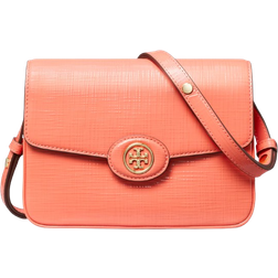 Tory Burch Robinson Crosshatched Convertible Shoulder Bag - Coral Crush