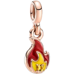 Pandora Me Burning Flame Mini Dangle Charm - Rose Gold/Red/Yellow