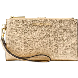 Michael Kors Adele Metallic Pebbled Leather Smartphone Wristlet - Pale Gold