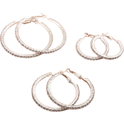 Shein 6pcs Simple Diamond Inlaid Earrings Set, Suitable For Women'S Daily Wear, Holiday, Dating, And Gifting
