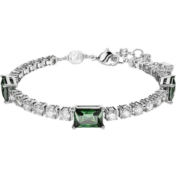 Swarovski Matrix Tennis Bracelet - Silver/Green/Transparent