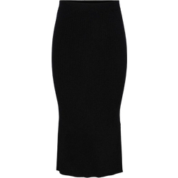 Pieces PcCrista Knitted Mid Skirt - Black