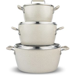 Granitestone Desert Collection 6-Piece Nesting Stock Pots Cookware Set with lid