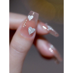 Shein Glitter Heart Print Nail Art Sticker