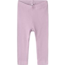 Name It Basic Ribbed Knit Leggings - Winsome Orchid