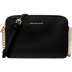 Michael Kors Jet Set Large Saffiano Leather Crossbody Bag - Black