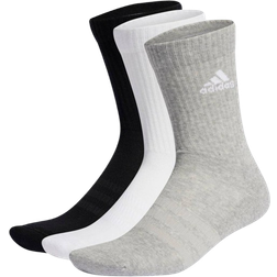 adidas Cushioned Crew Socks Pairs Grey Heather White Black