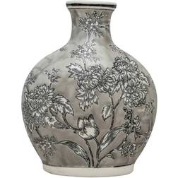 Geko Peony Grey/White Vase 32cm