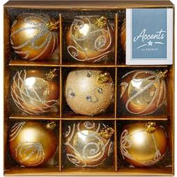 Premier Decorations Decorated Baubles Champagne Gold Julgranspynt 9st