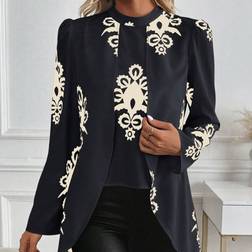 Shein Damen Cardigan Allover-Muster Langarm - Lässig