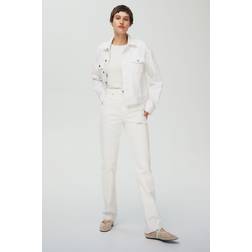 H&M Slim Straight High Jeans - Hvid