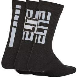 Nike Kid's Elite Basketball Crew Socks 3-pack - Black/White