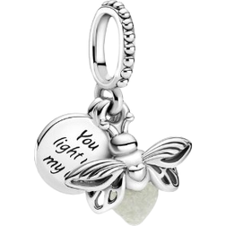 Pandora Glow in the Dark Firefly Dangle Charm - Silver/White