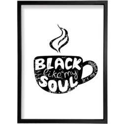 Wallart-Direct Black Like My Soul Coffee Standard Black Framed Art 20.3x30.5cm