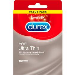 Durex Feel Thin Ultra Préservatifs Pack de 30 Rouge