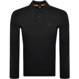 BOSS Stretch-cotton polo shirt with logo patch Black