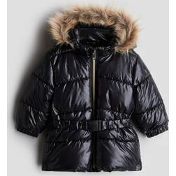 H&M Baby Belt Detail Puffer Jacket - Black