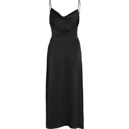 Vila Coctailkleid mit Wasserfallausschnitt - Schwarz