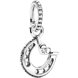 Pandora Good Luck Horseshoe Dangle Charm - Silver/Transparent