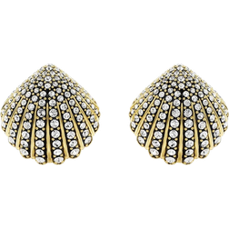 Swarovski Idyllia Shell Stud Earrings - Gold/Black/Transparent