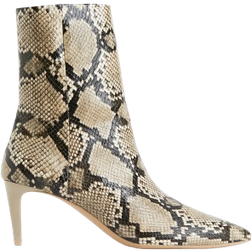 H&M Heeled Boots - Beige/Snake Pattern