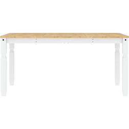 vidaXL Corona White/Natural Dining Table 80x160cm