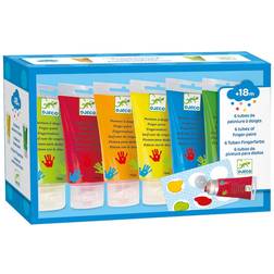 Djeco Finger Paint Tubes Assorted 6x75ml