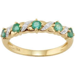 Gemondo Classic Art Ring - Gold/Emerald/Diamonds