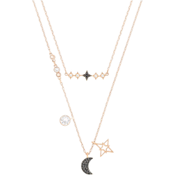 Swarovski Symbolic Moon and Star Necklace - Rose Gold/Multicolour