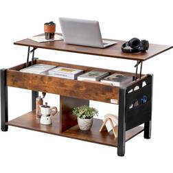 VEVOR Lift Top with Extra Storage Pockets Brown Sofabord 48x106cm