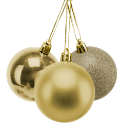 Shatchi Baubles Shatterproof Gold Christmas Tree Ornament 3pcs