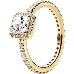 Pandora Square Sparkle Halo Ring - Gold/Transparent