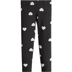 H&M Brushed Inside Leggings - Dark Grey/Hearts (1193333022)