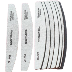 Shein 5Pcs/Set Half Moon 100/180 Grit Wooden Nail File Double-Sided Emery Card Washable Emery Board Reusable Nail Polisher Manicure Tools For Natural Nails, Home And Salon Use Nail Sanding Block File 5-pack