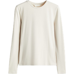 H&M Long Sleeved Microfibre Top - Natural White