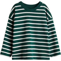 H&M Boy's Long-sleeved T-shirt - Dark Green/Striped