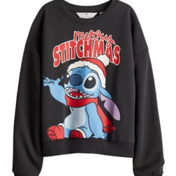 H&M Girl's Printed Sweatshirt - Dark Grey/Lilo & Stitch (1237675012)