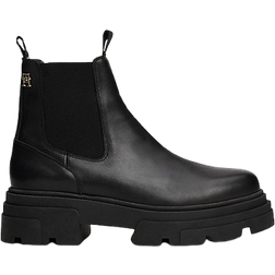 Tommy Hilfiger Combat Leather Low Chelsea Boots - Negro