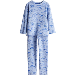 H&M Patterned Jersey Pajamas - Light Blue/Dinosaur (1230478001)