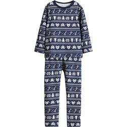 H&M Cotton Pajamas with Print - Dark Blue/Patterned (1241327008)