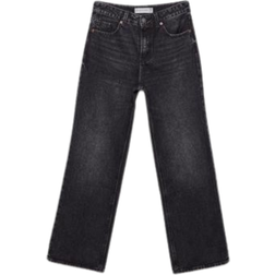 Stradivarius D92 Straight Wide - Black Denim