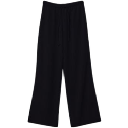 Stradivarius Long Flowing Smart Trousers - Black