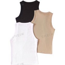Shein MOOSTA 3pcs Ribbed Knit Tank Top