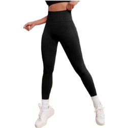 Shein Sport Studio Yoga Leggings Seamless High Stretch Tummy Control Wide Waistband Sports Tights