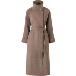 Gina Tricot Belted Wool Blend Coat - Falcon